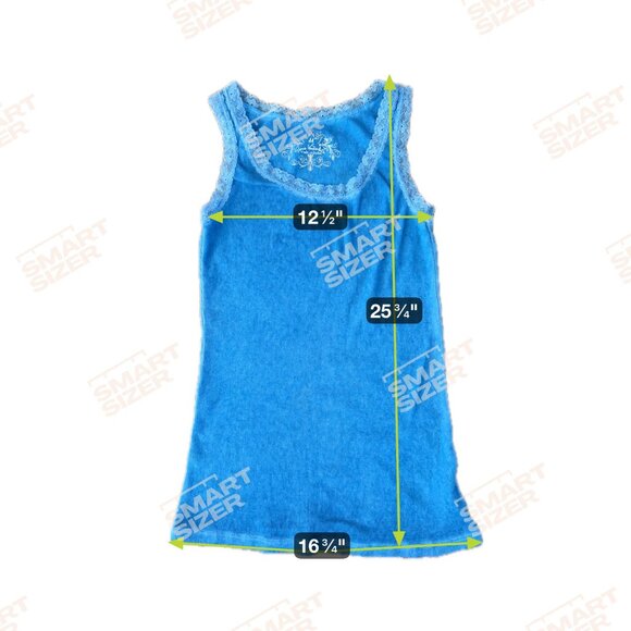 Vintage Y2K Babydoll Lace Trim‎ Cotton Ribbed Tank Top Women M Gloria Vanderbilt - Picture 2 of 7